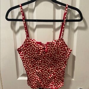 Madison Lejaby.  Red Polka Dot Women's Top